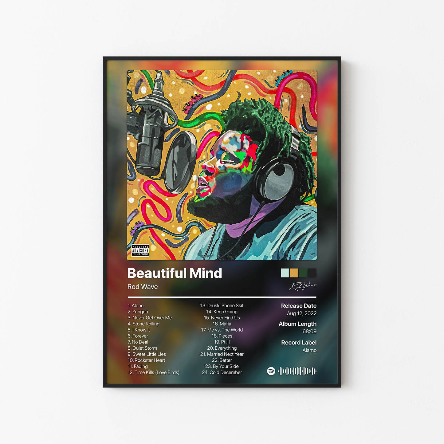 Rod Wave Beautiful Mind Album Poster