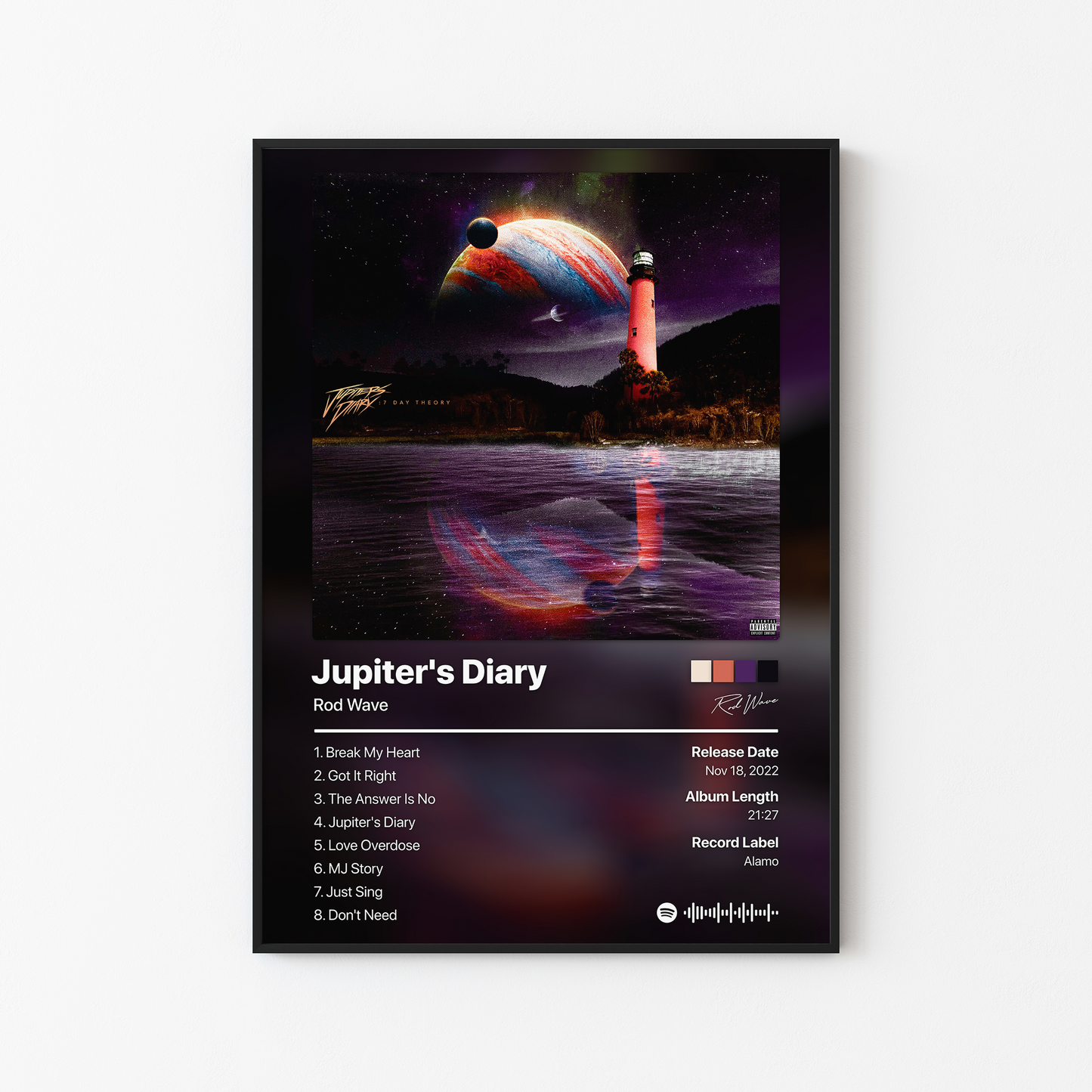 Rod Wave Jupiter's Diary: 7 Day Theory Album Poster