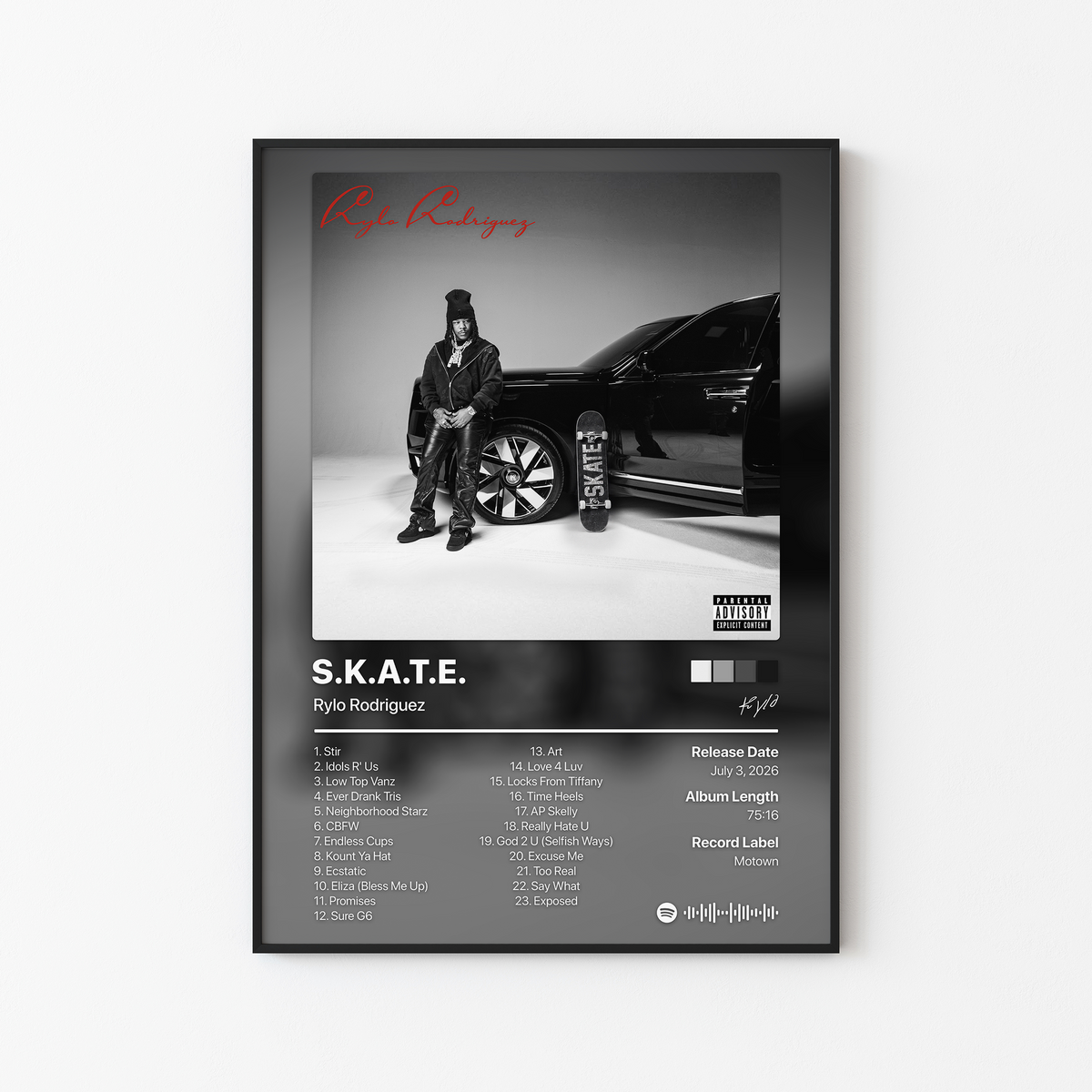 Rylo Rodriguez SKATE Album Poster