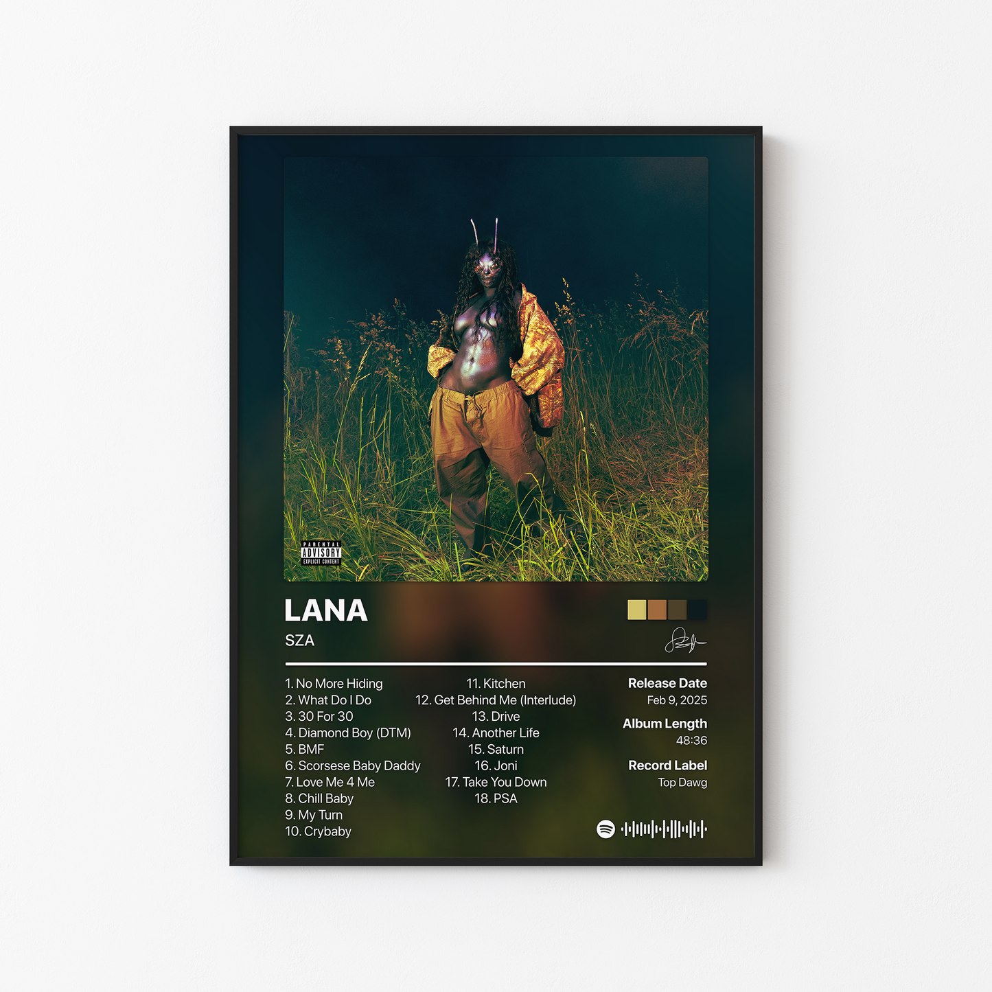 SZA SOS Deluxe: LANA Album Poster
