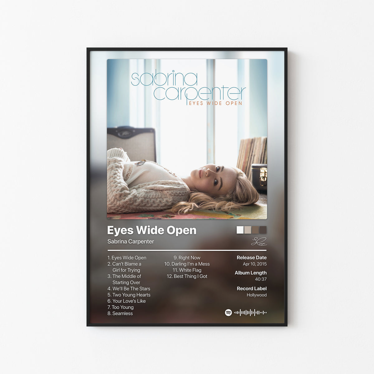 Sabrina Carpenter Eyes Wide Open Album Poster