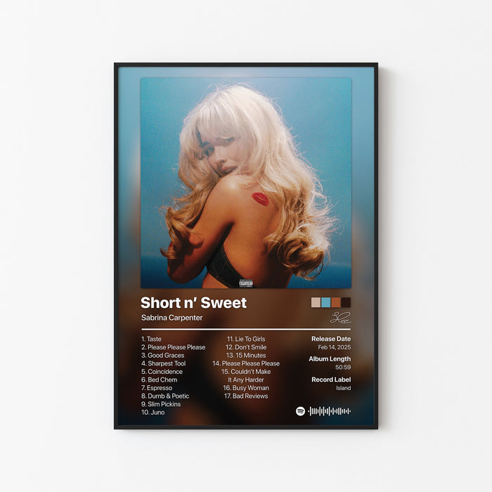 Sabrina Carpenter Short n' Sweet (Deluxe) Album Poster