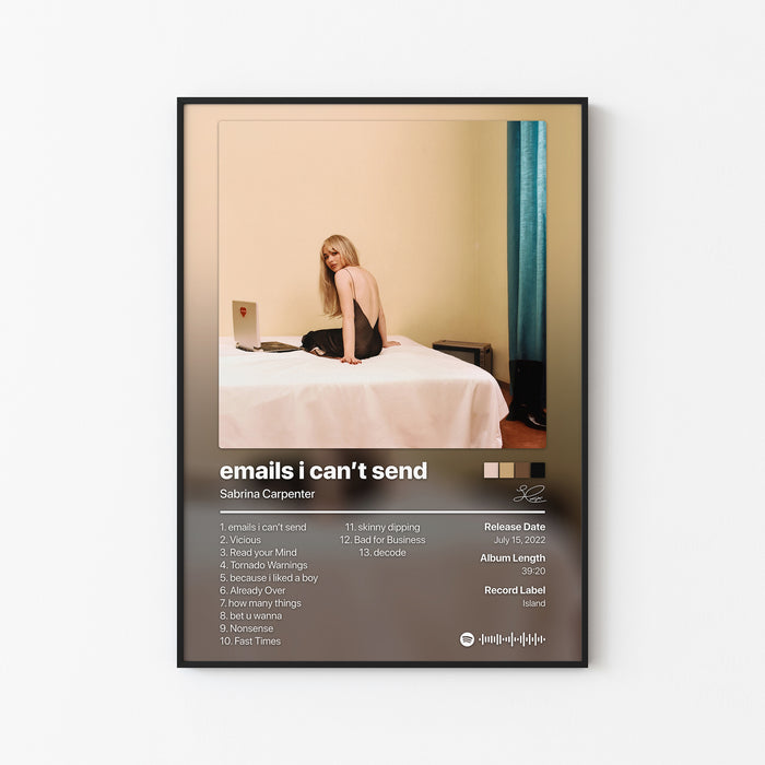 Sabrina Carpenter emails i can't send Album Poster