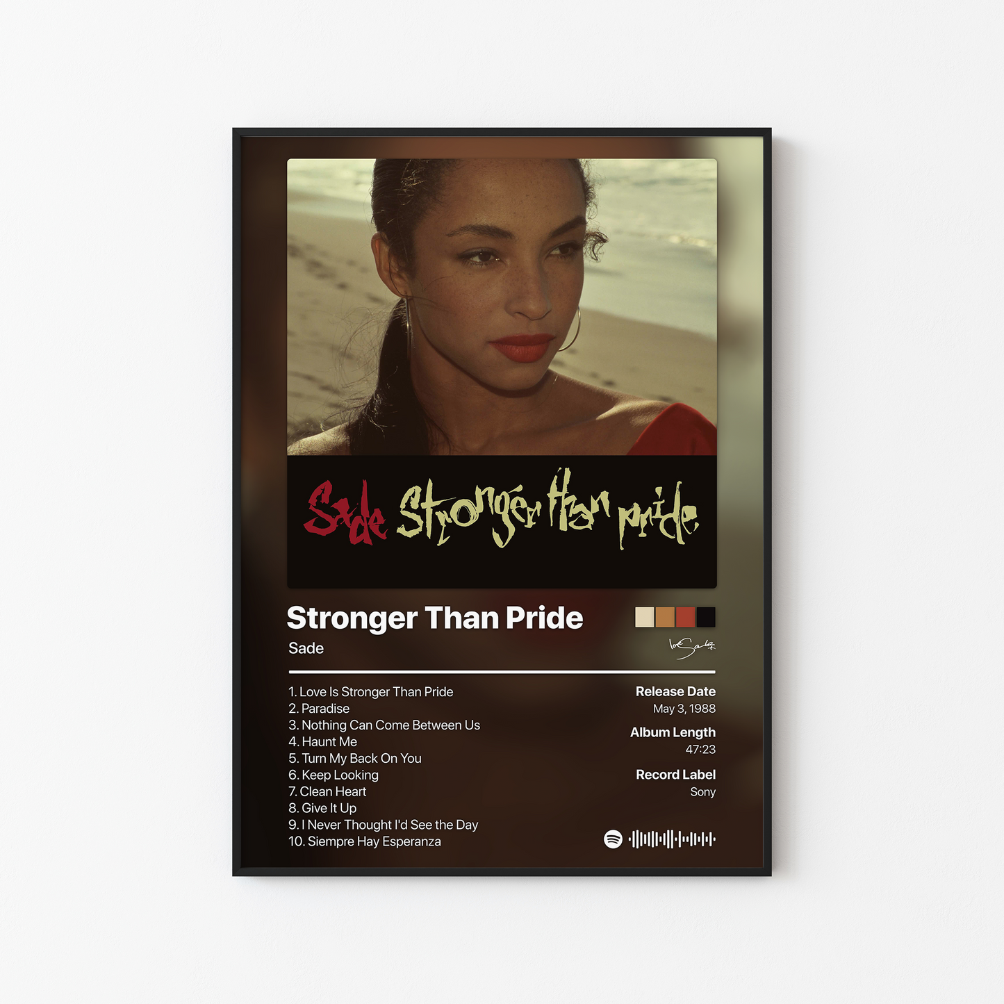 Sade Stronger Than Pride Album Poster