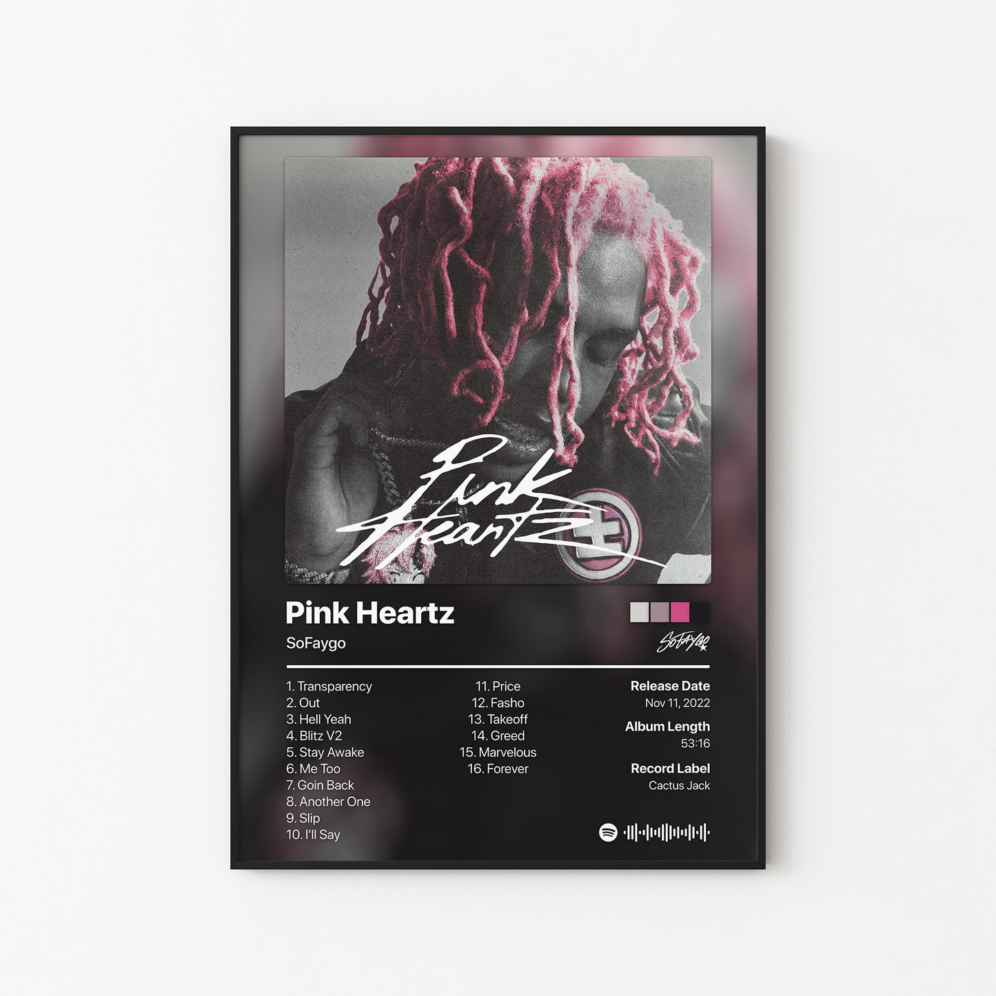 SoFaygo Pink Heartz Album Poster
