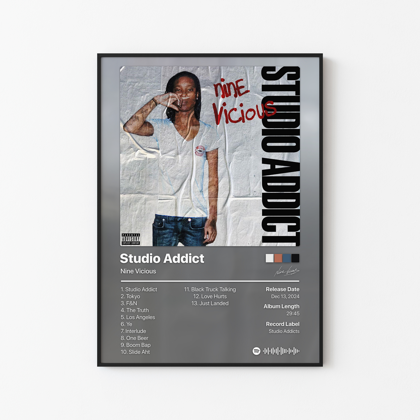 Nine Vicious Studio Addict Album Poster