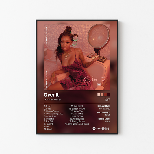 Summer Walker Over It (Complete Set) Album Poster