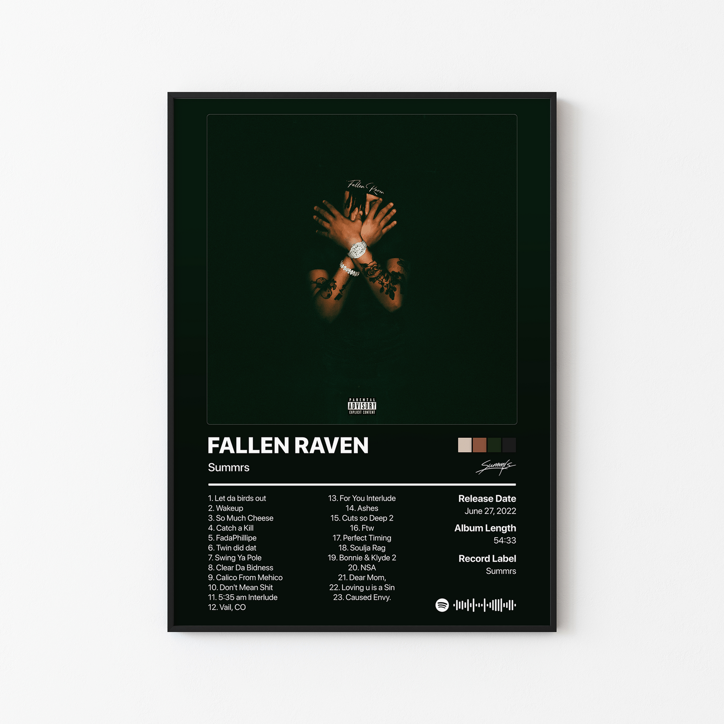 Summrs FALLEN RAVEN Album Poster