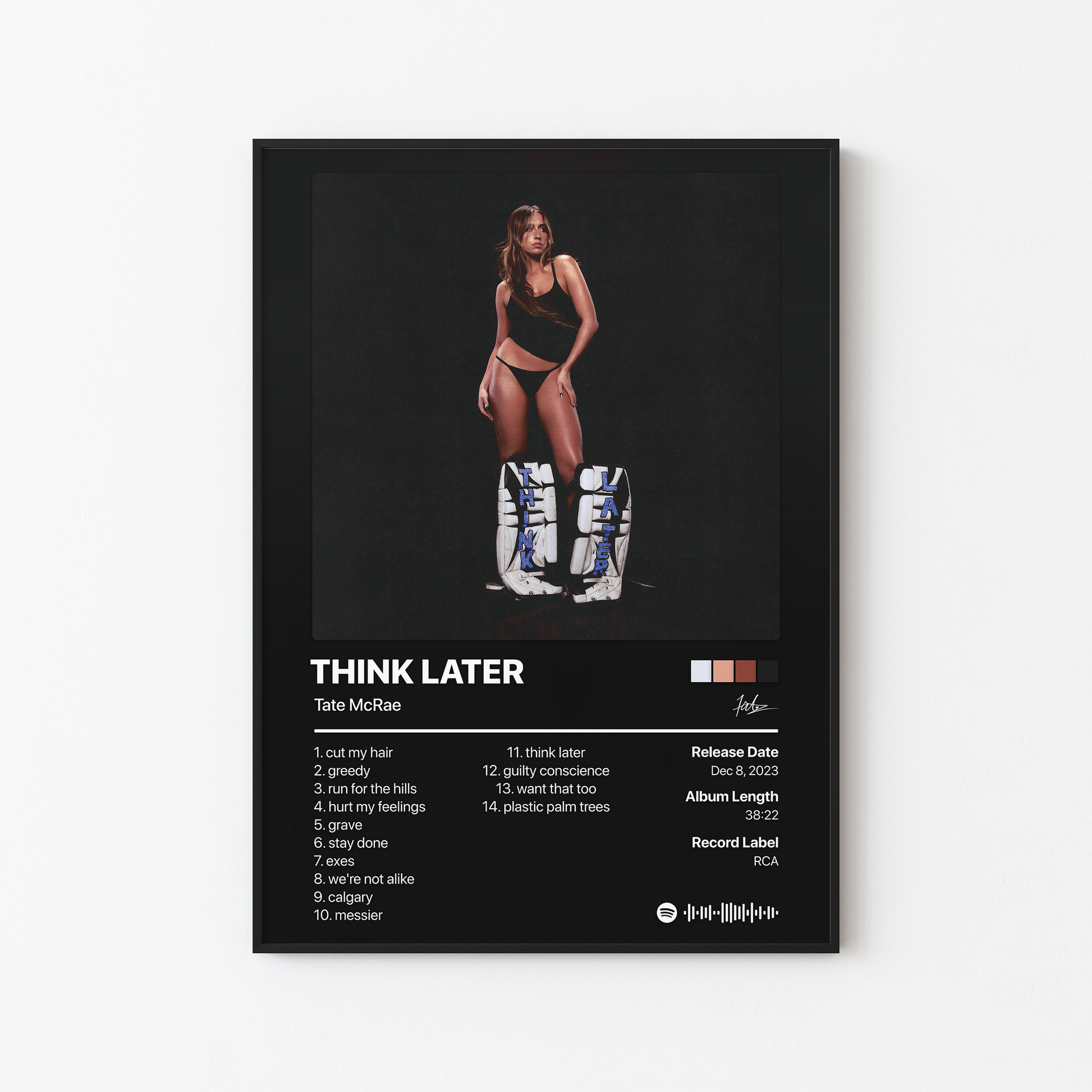 Tate McRae THINK LATER Album Poster