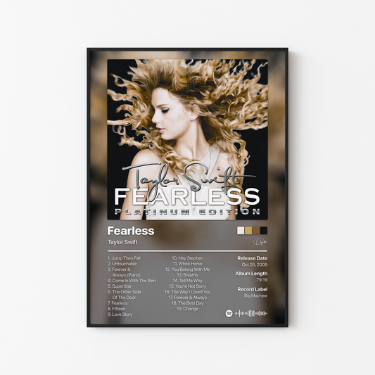 Taylor Swift Fearless (Platinum Edition) Album Poster