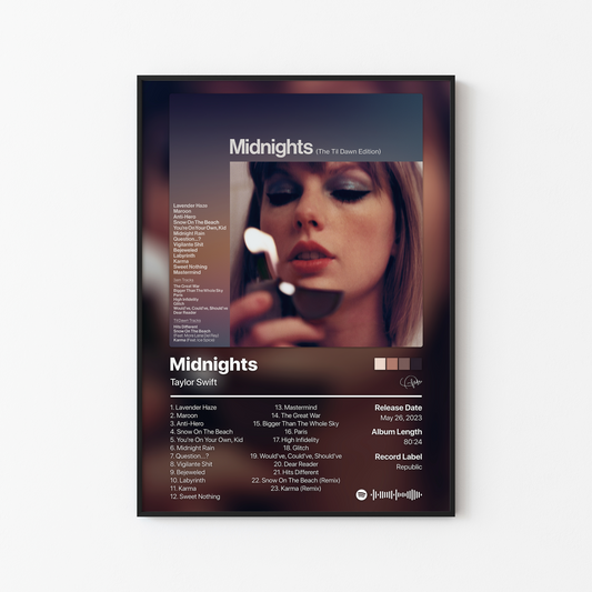 Taylor Swift Midnights (The Til Dawn Edition) Album Poster