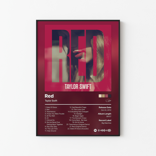 Taylor Swift Red (Deluxe) Album Poster