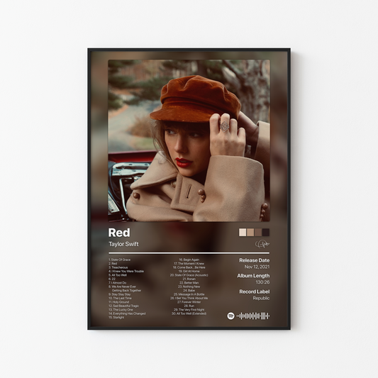 Taylor Swift Red (Taylor's Version) Album Poster