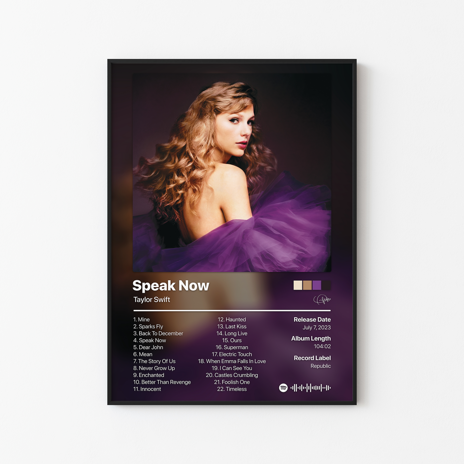 Taylor Swift Speak Now (Taylor's Version) Album Poster