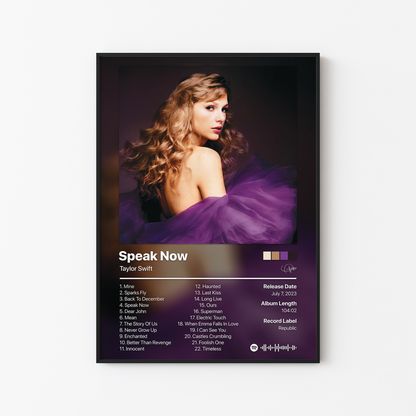 Taylor Swift Speak Now (Taylor's Version) Album Poster