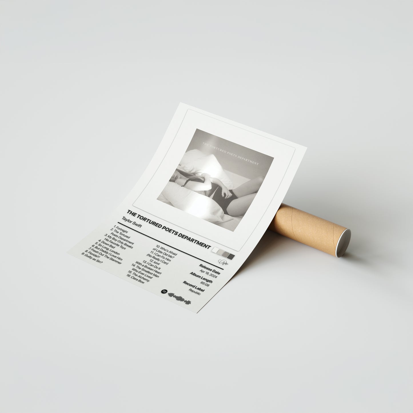 Taylor Swift THE TORTURED POETS DEPARTMENT Album Poster