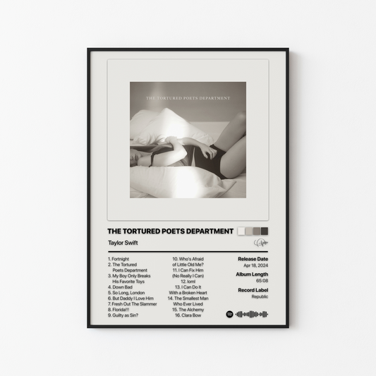 Taylor Swift THE TORTURED POETS DEPARTMENT Album Poster