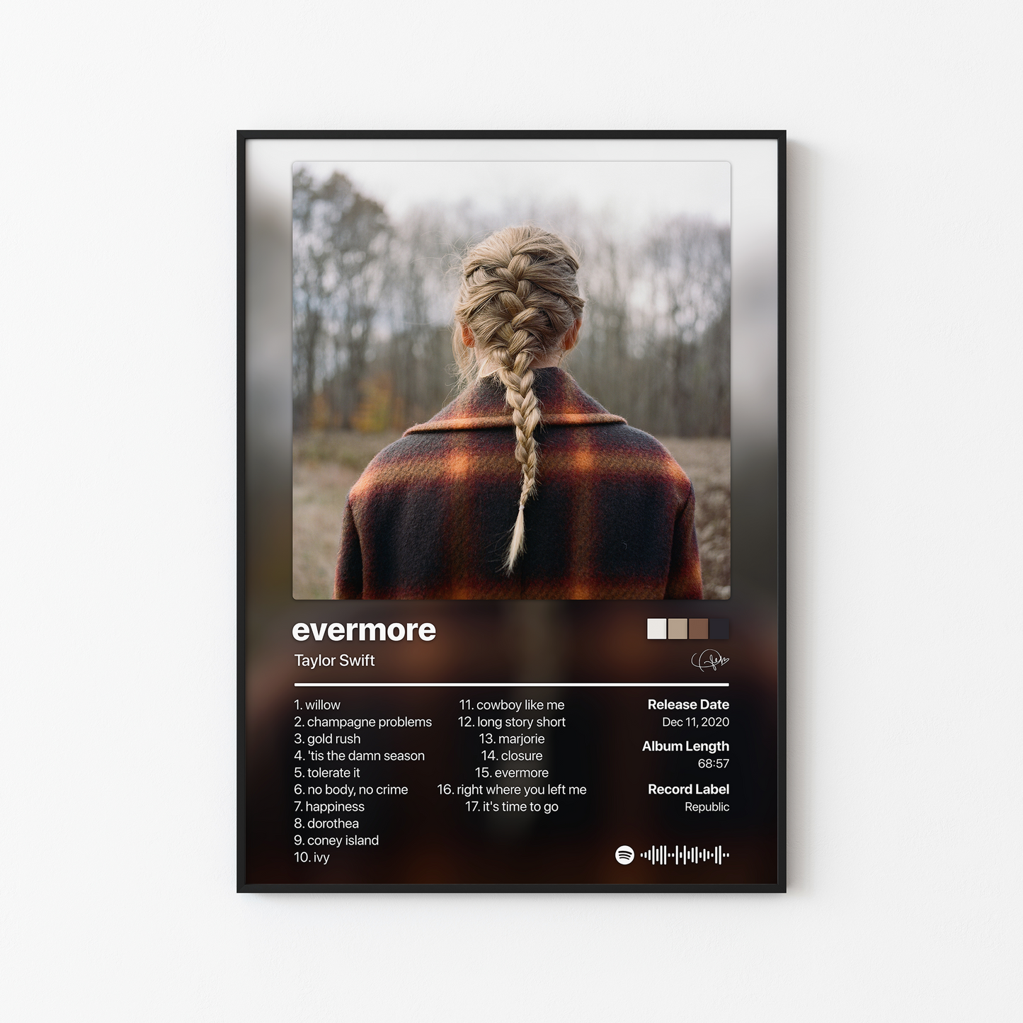 Taylor Swift evermore Album Poster