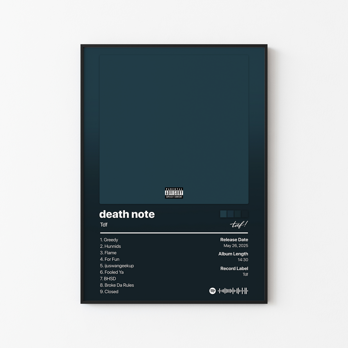 Tdf death note Album Poster