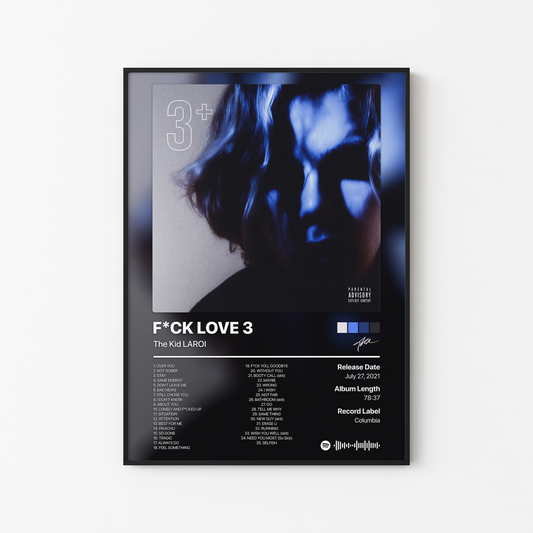 The Kid LAROI FUCK LOVE 3 Plus (OVER YOU) Album Poster