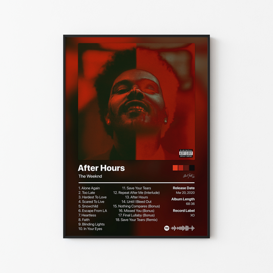 The Weeknd After Hours (Deluxe) Album Poster