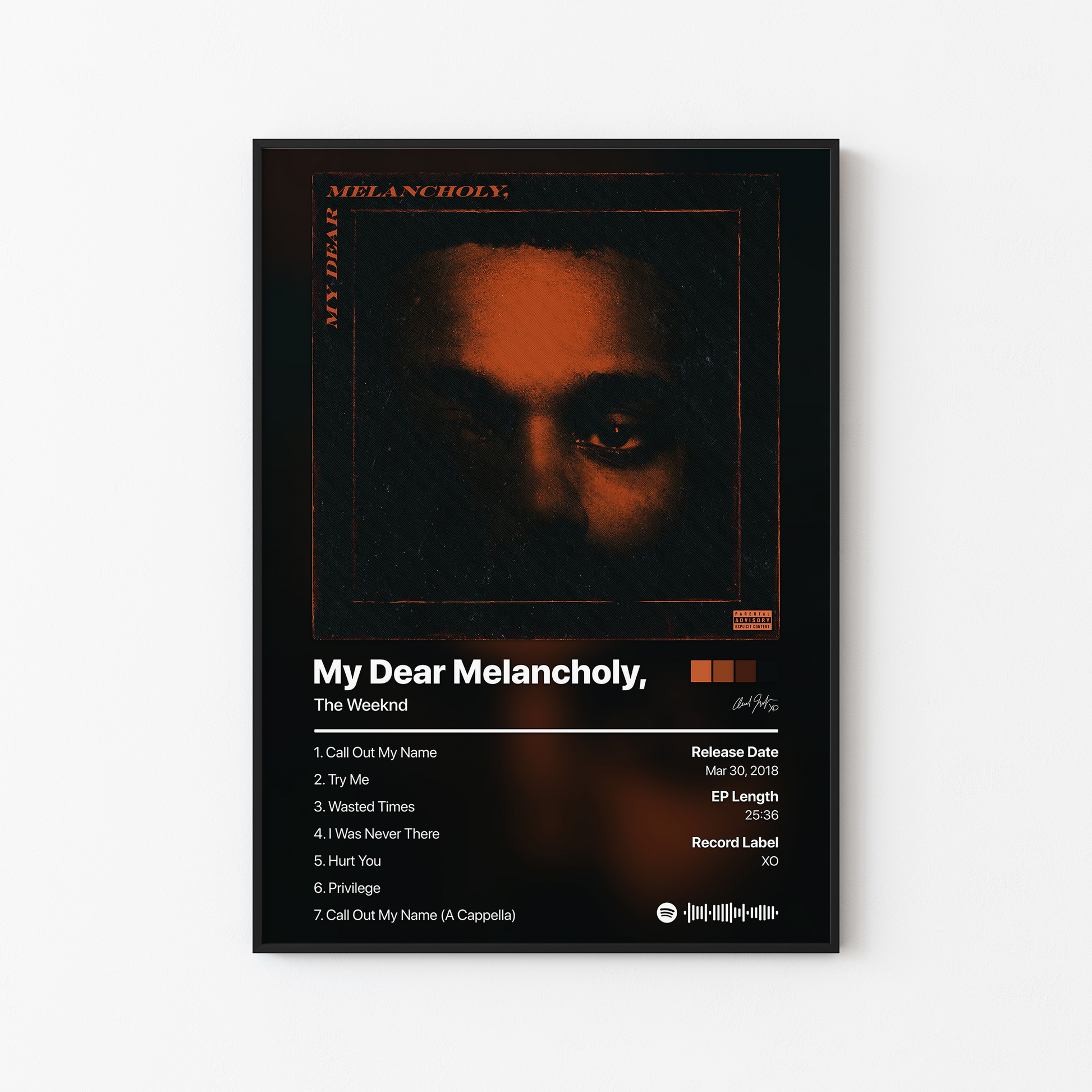The Weeknd My Dear Melancholy Album Poster