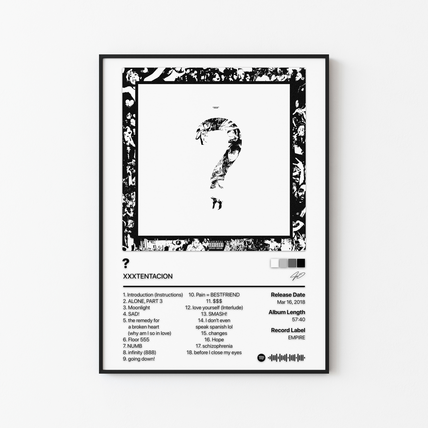 XXXTENTACION Question Mark Album Poster