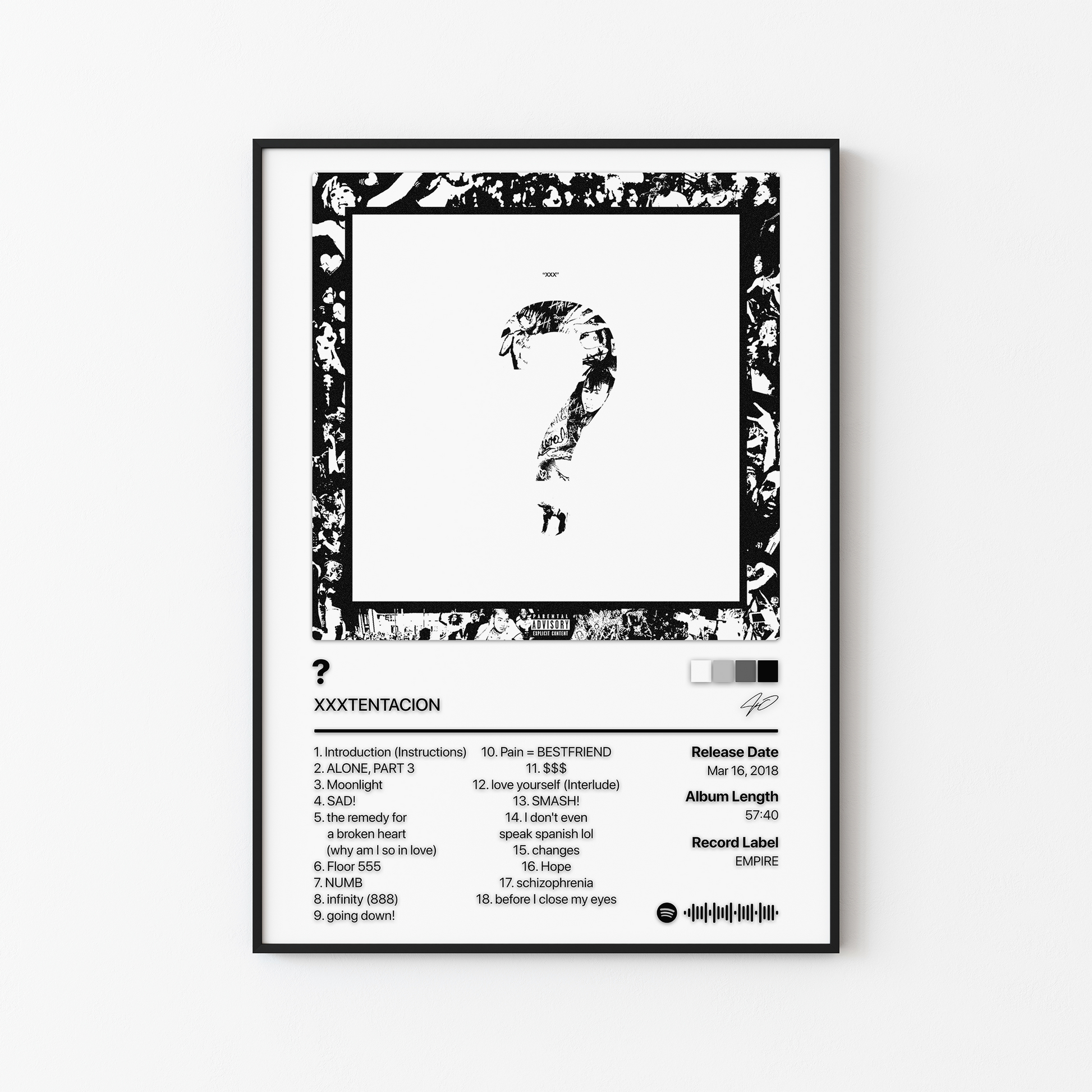 XXXTENTACION Question Mark Album Poster