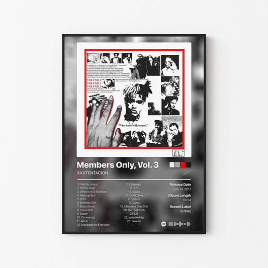 XXXTENTACION Members Only, Vol. 3 Album Poster