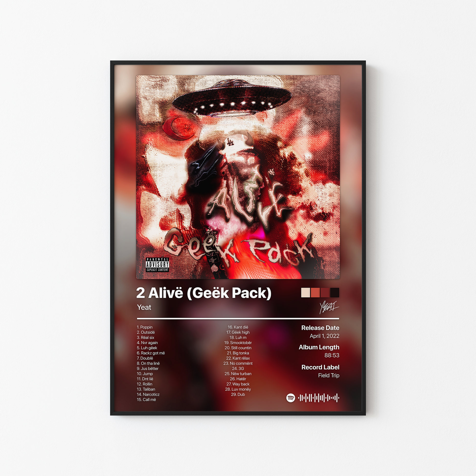 Yeat 2 Alive (Geek Pack) Album Poster