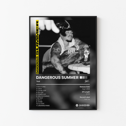 Yeat DANGEROUS SUMMER Album Poster