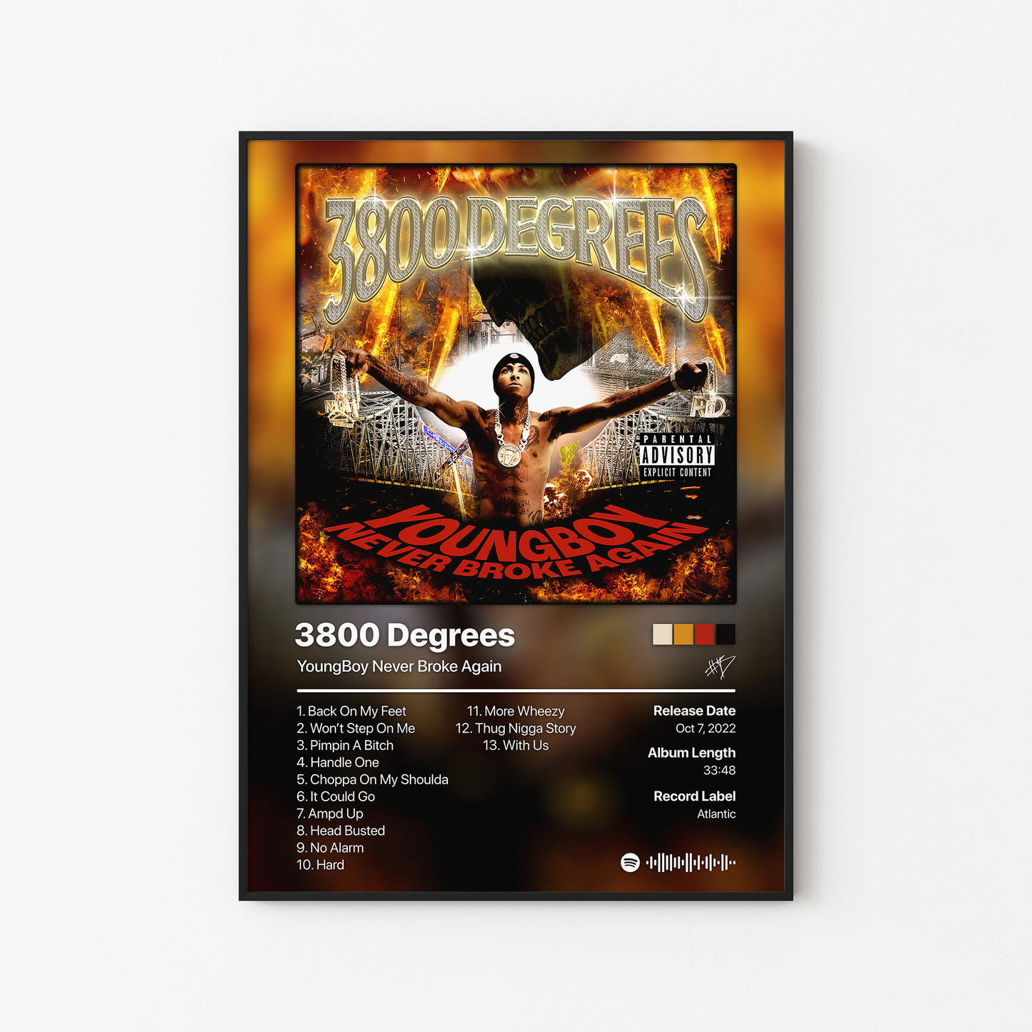 YoungBoy Never Broke Again 3800 Degrees Album Poster