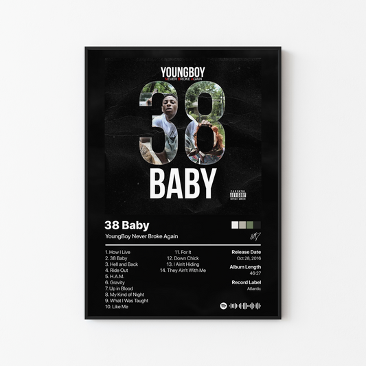 YoungBoy Never Broke Again 38 Baby Album Poster