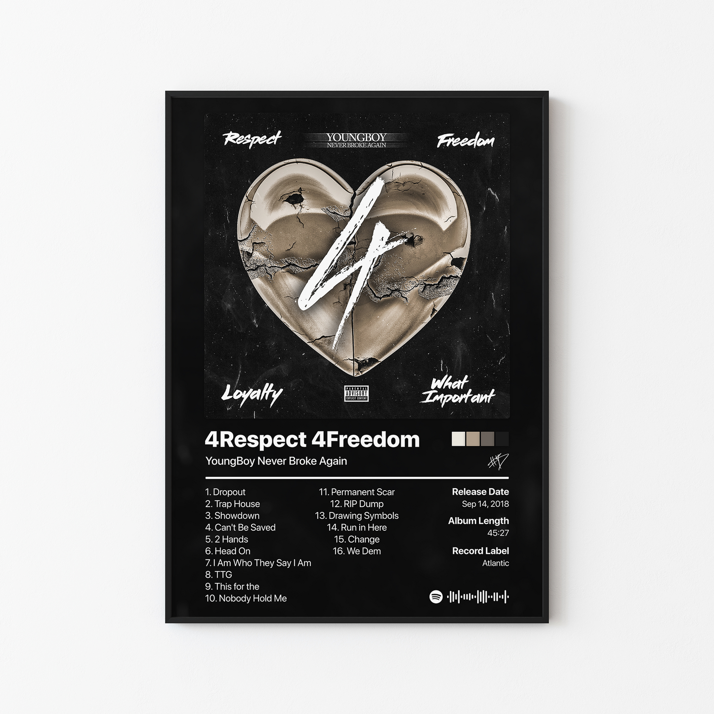 YoungBoy Never Broke Again 4Respect 4Freedom 4Loyalty 4WhatImportant Album Poster