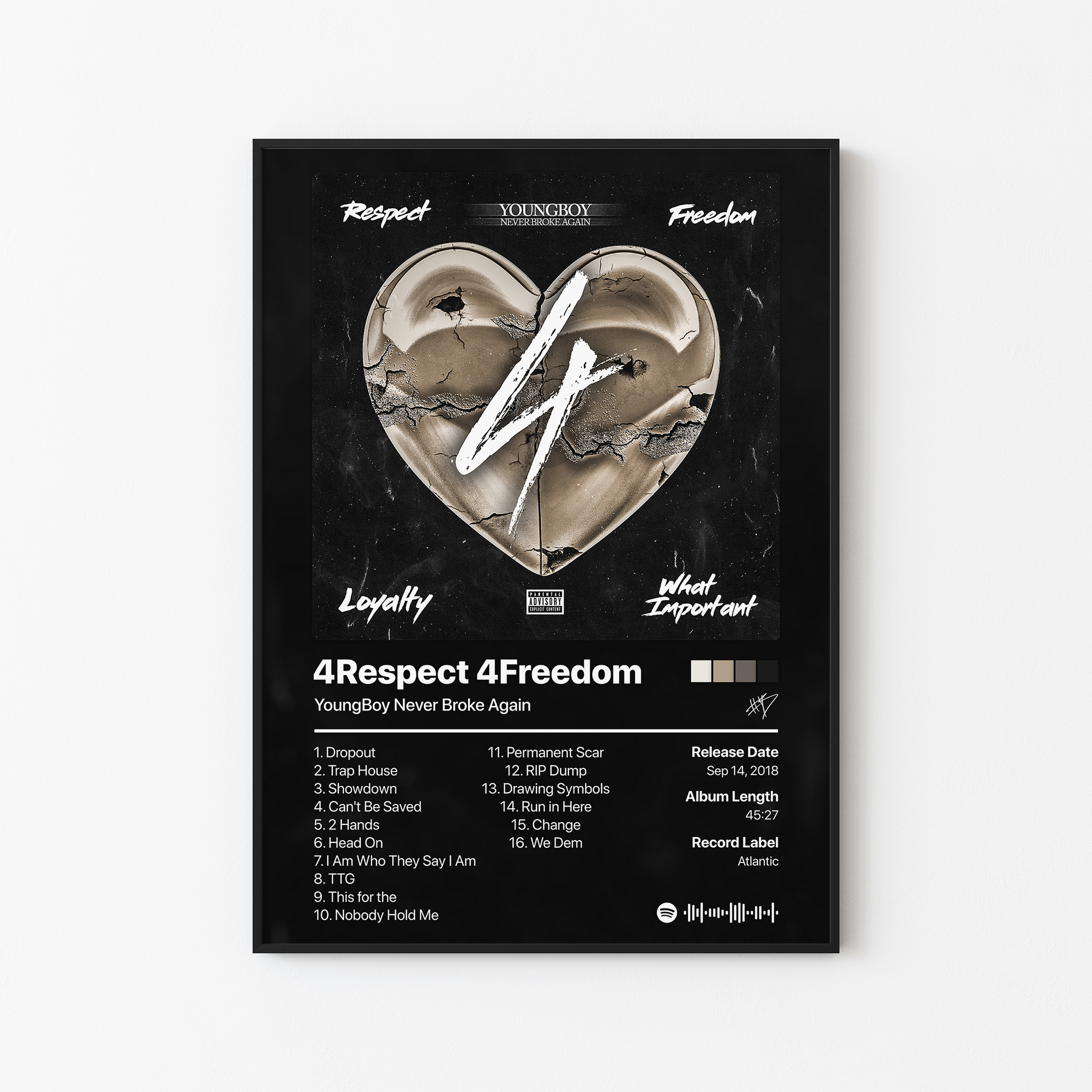 YoungBoy Never Broke Again 4Respect 4Freedom 4Loyalty 4WhatImportant Album Poster
