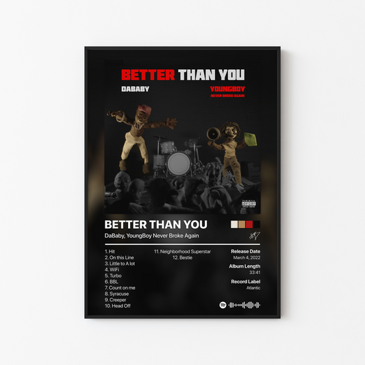 YoungBoy Never Broke Again BETTER THAN YOU Album Poster