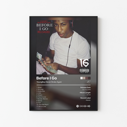YoungBoy Never Broke Again Before I Go Album Poster