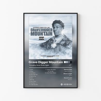 YoungBoy Never Broke Again Compliments of Grave Digger Mountain Album Poster