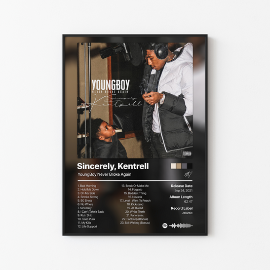 YoungBoy Never Broke Again Sincerely, Kentrell Album Poster