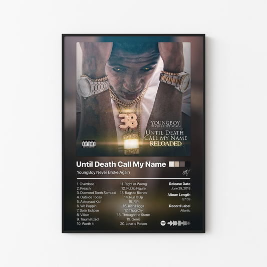 YoungBoy Never Broke Again Until Death Call My Name Album Poster
