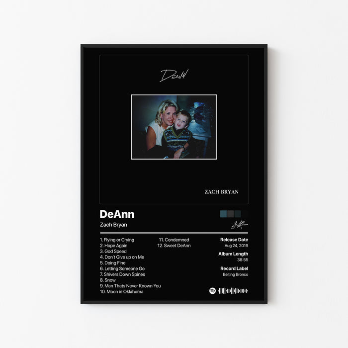 Zach Bryan DeAnn Album Poster
