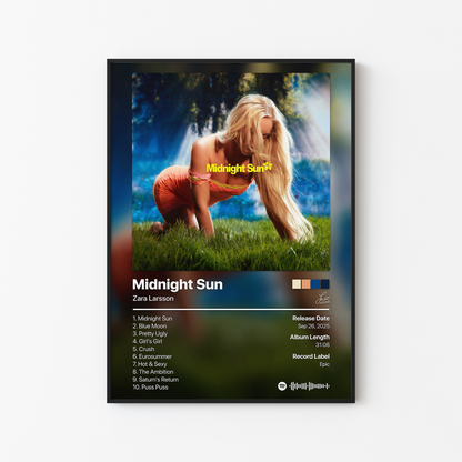Zara Larsson Midnight Sun Album Poster