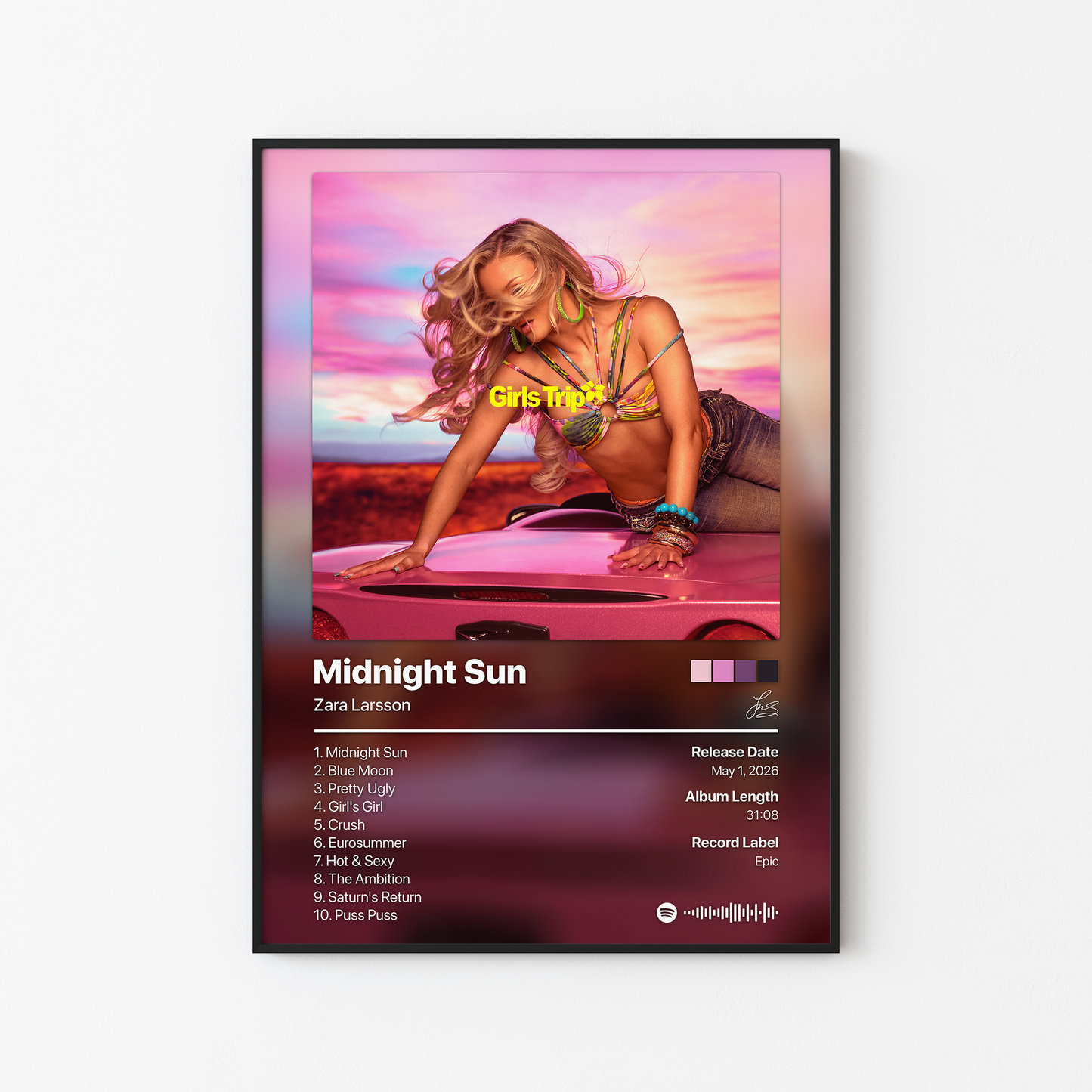 Zara Larsson Midnight Sun: Girls Trip Album Poster