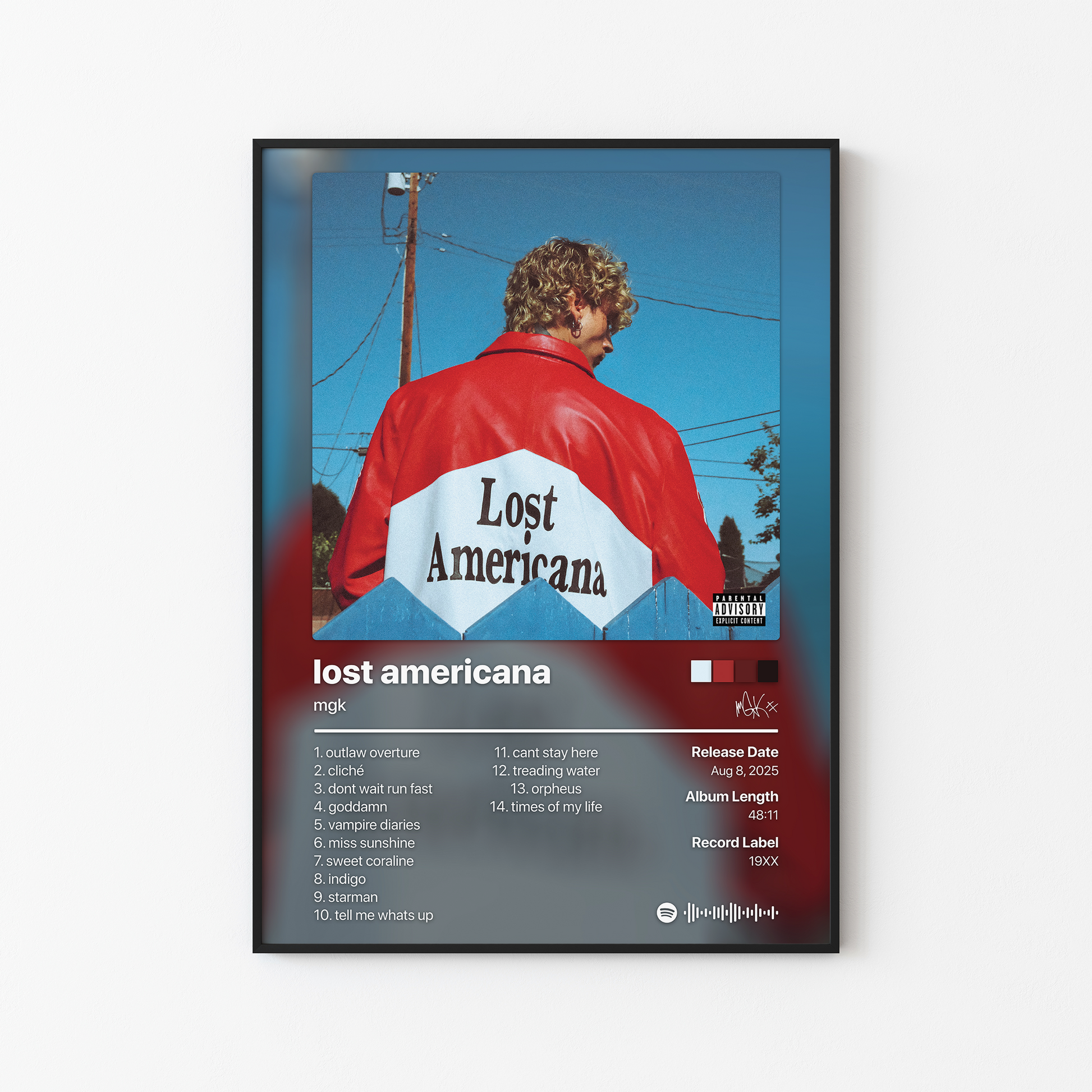 mgk lost americana Album Poster