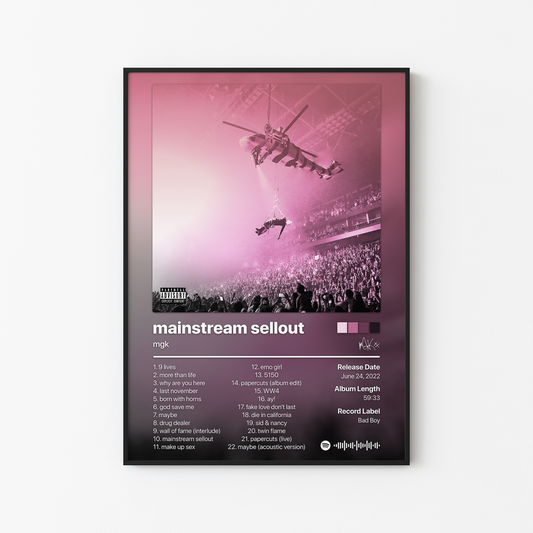 mgk mainstream sellout (life in pink deluxe) Album Poster