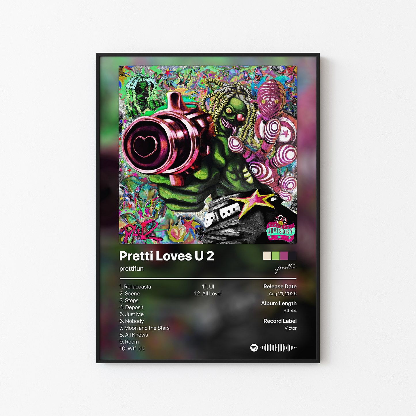 prettifun Pretti Loves U 2 Album Poster