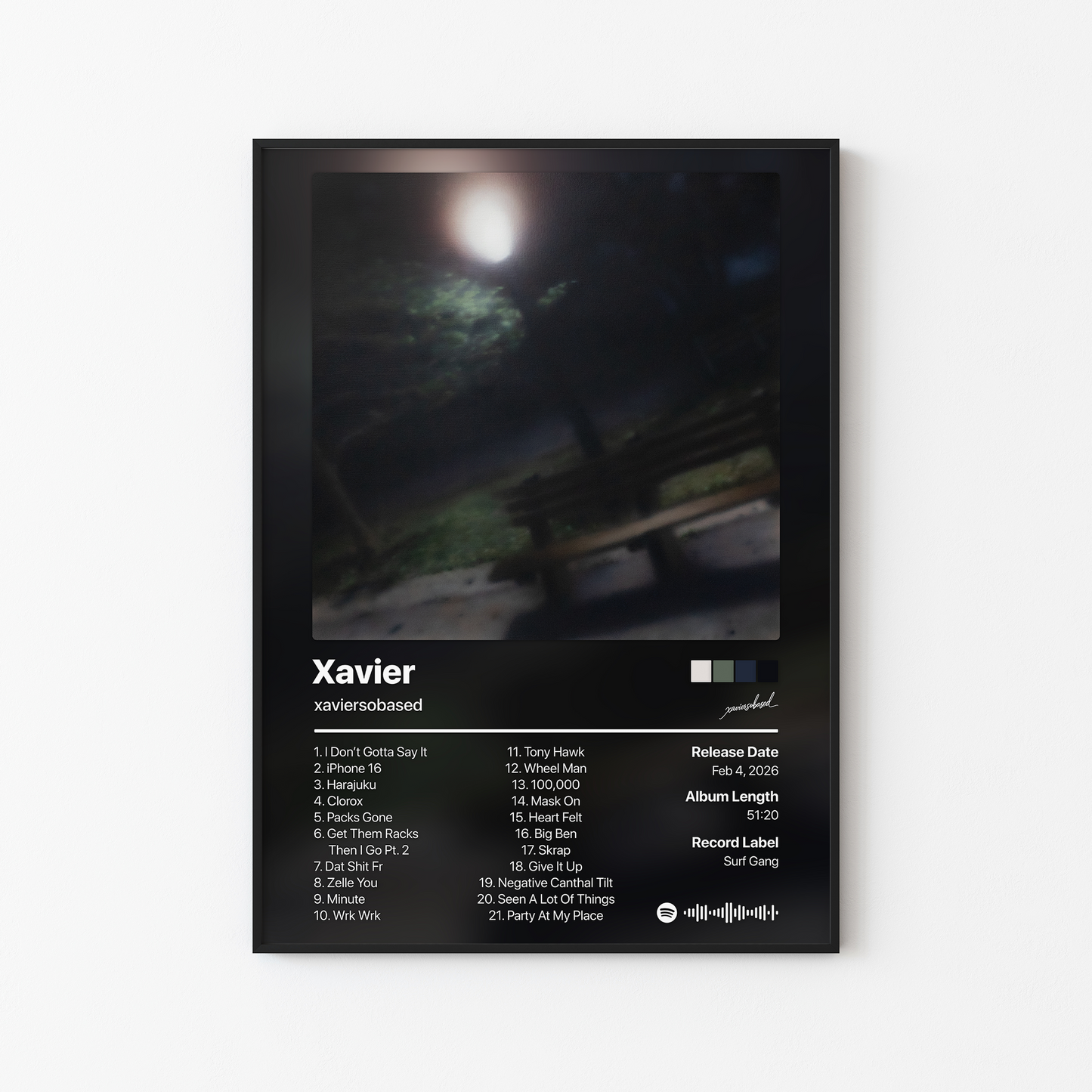 xaviersobased Xavier Album Poster